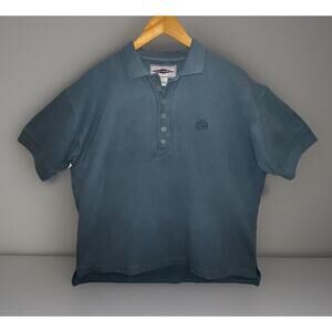 Arizona Jean Company Polo Shirt Blue 100% Cotton Short Sleeve Mens L Classic Fit